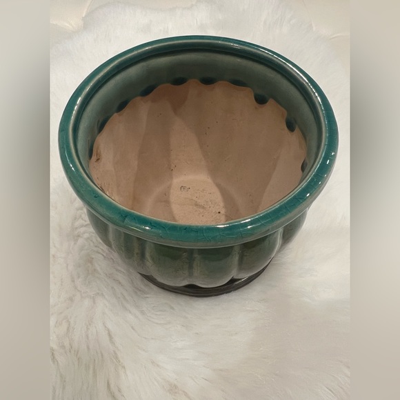 Bundle of 2 Glazed Flower Pots Planters ~ One w/Flower Frog Kenzan/ Ikebana - Picture 11 of 16